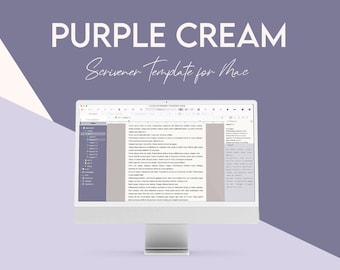 Scrivener Theme for MAC - PURPLE CREAM - light mode - Scrivener Template