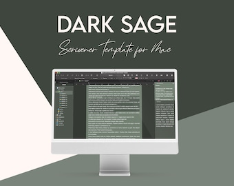 Scrivener Theme for MAC - DARK SAGE - dark mode - Scrivener Template