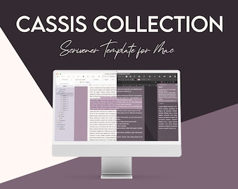 Scrivener-teman för MAC - CASSIS COLLECTION - mörkt och ljust läge - Scrivener-mall