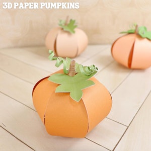 Decorazione zucca di carta 3D, carta decorativa autunnale, file Silhouette Cameo 3D, Cricut Designing SVG, zucca di Halloween Cricut, file SVG zucca,