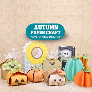 Fichiers SVG automne, lot SVG téléchargeable numériquement, lot cadeau boîte, lot automne Cricut, lot Halloween Cricut, lot de boîte cadeau