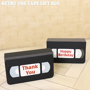 VHS-kassett presentförpackning SVG: Retro filmkväll festfavör (digital nedladdning)
