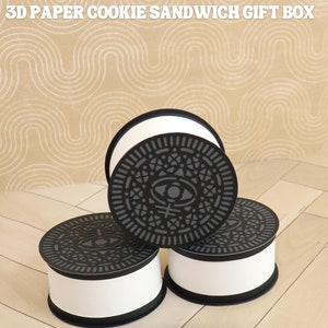 3D Papier Cookie Sandwich Geschenkbox, Cricut digitale Dateien, Silhouette Cameo Papierprojekte, Party Geschenkboxen, DIY Geschenkverpackung, Papierhandwerk SVG,