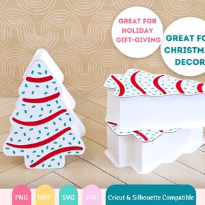 Caja de regalo con forma de árbol de Navidad (SVG): Manualidad de papel 3D (Descarga digital) imagen 4