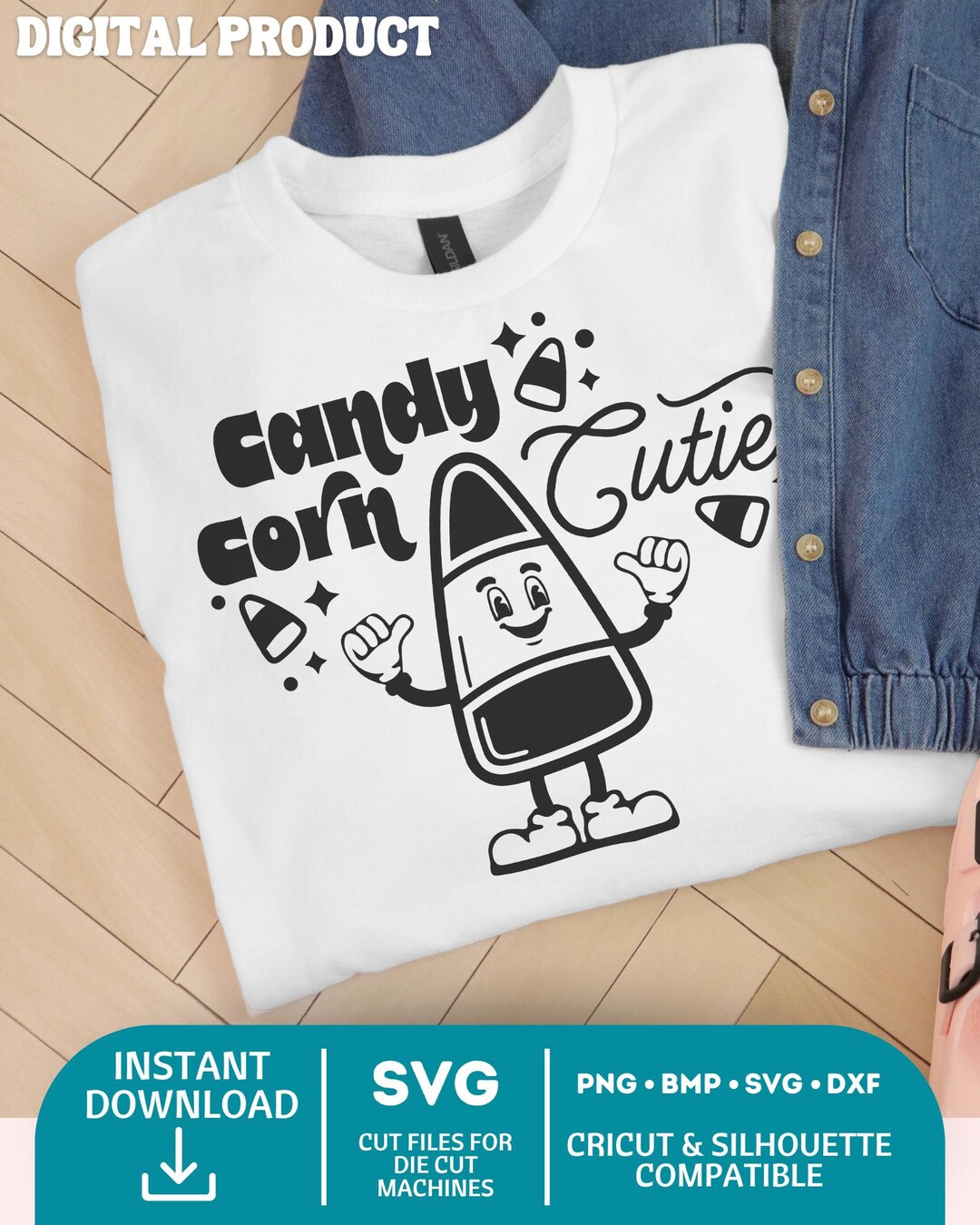 Candy Corn Cutie SVG Design, Cricut Halloween T-shirt Design ...