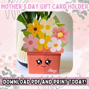 Muttertag Geschenkkartenhalter Blumentopf, Geschenk für Mama vom Kind, Blumen zum Muttertag, Muttertagsgeschenk, Geschenkkartenhalter