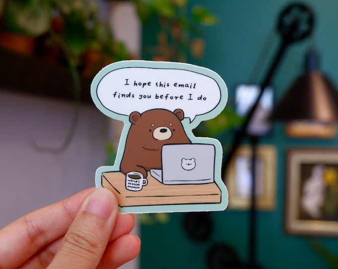Corporate bear vinyl sticker | laptop waterbottle decal sticker