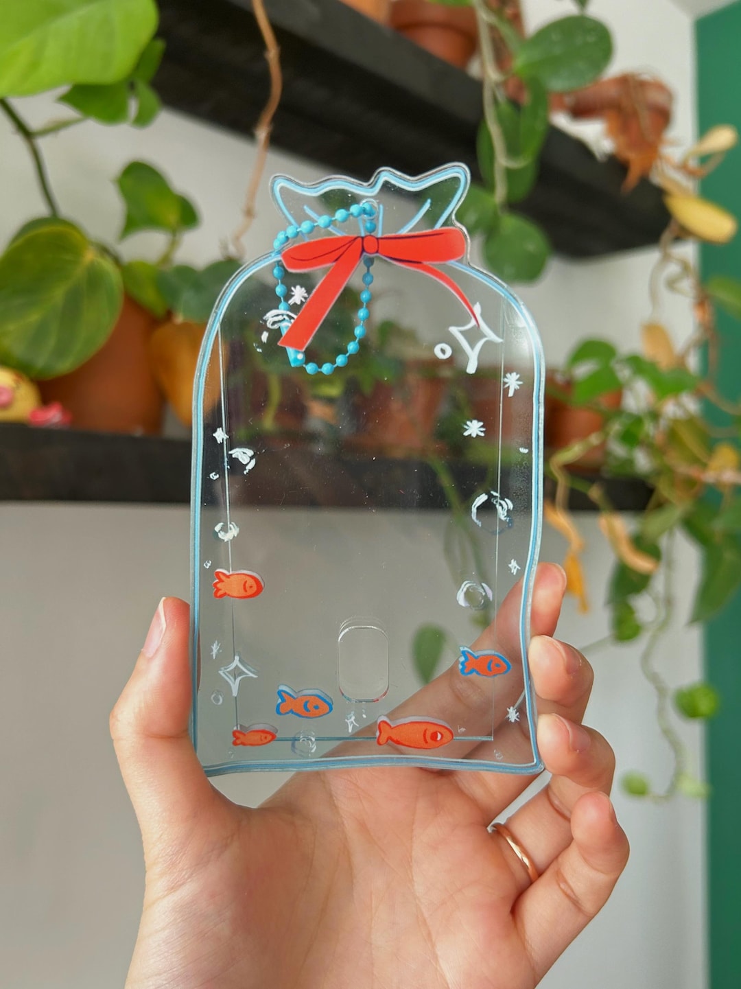 Goldfish Photo Card Holder | Acrylic Pc Keychain - Etsy
