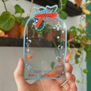 Porte-cartes photo poisson rouge | porte-clés acrylique