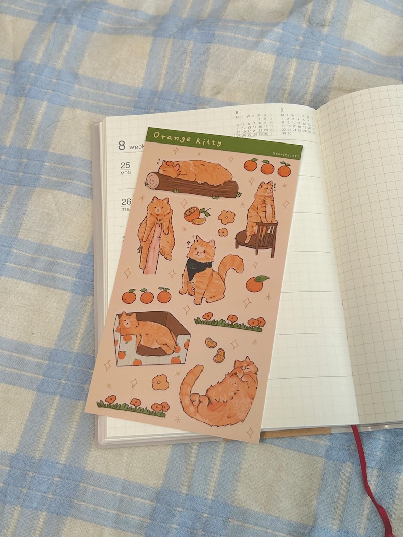 Orange Cat Sticker Sheet | Matte Vinyl - Etsy