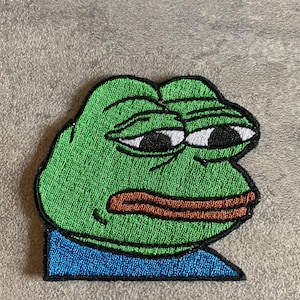 Patch de sapo triste para passar a ferro, patches de nuvem, patches de animais para passar a ferro, patches bordados para jaqueta, patches para jaqueta, patch de logotipo nas costas,