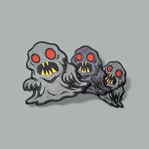 Chibi Dark Ooze Slime Horror Patch – Embroidered Monster Iron-On/Sew-On