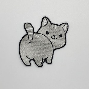 Cat Booty  Iron On Patch, Cat patches iron on ,Embroidered Patch Iron, Patches For Jacket ,Logo Back Patch,