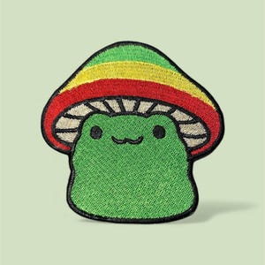 Reggae Frog Embroidered Patch - Iron or Sew On for Jackets