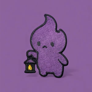 シャドウフレンド ゴーストランタン 刺繍パッチ - アイロン接着または縫い付け