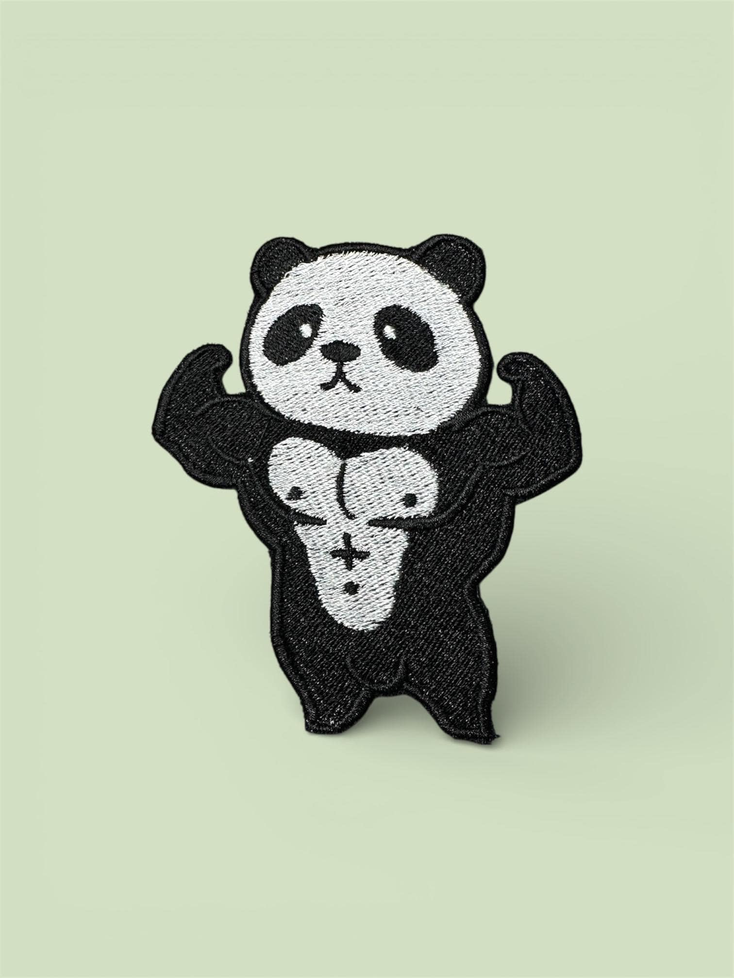 Unreasonably Buff Panda Iron-on/hook and Loop Patch – Funny Muscle
