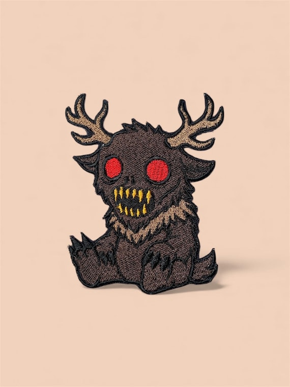 Creepy Wendigo Embroidered Patch – Cryptid Iron-On/hook and loop for Jacket & Backpack