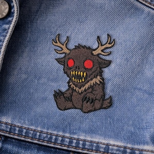 Parche bordado de Wendigo espeluznante: Cryptid, termoadhesivo o con velcro para chaqueta y mochila imagen 2