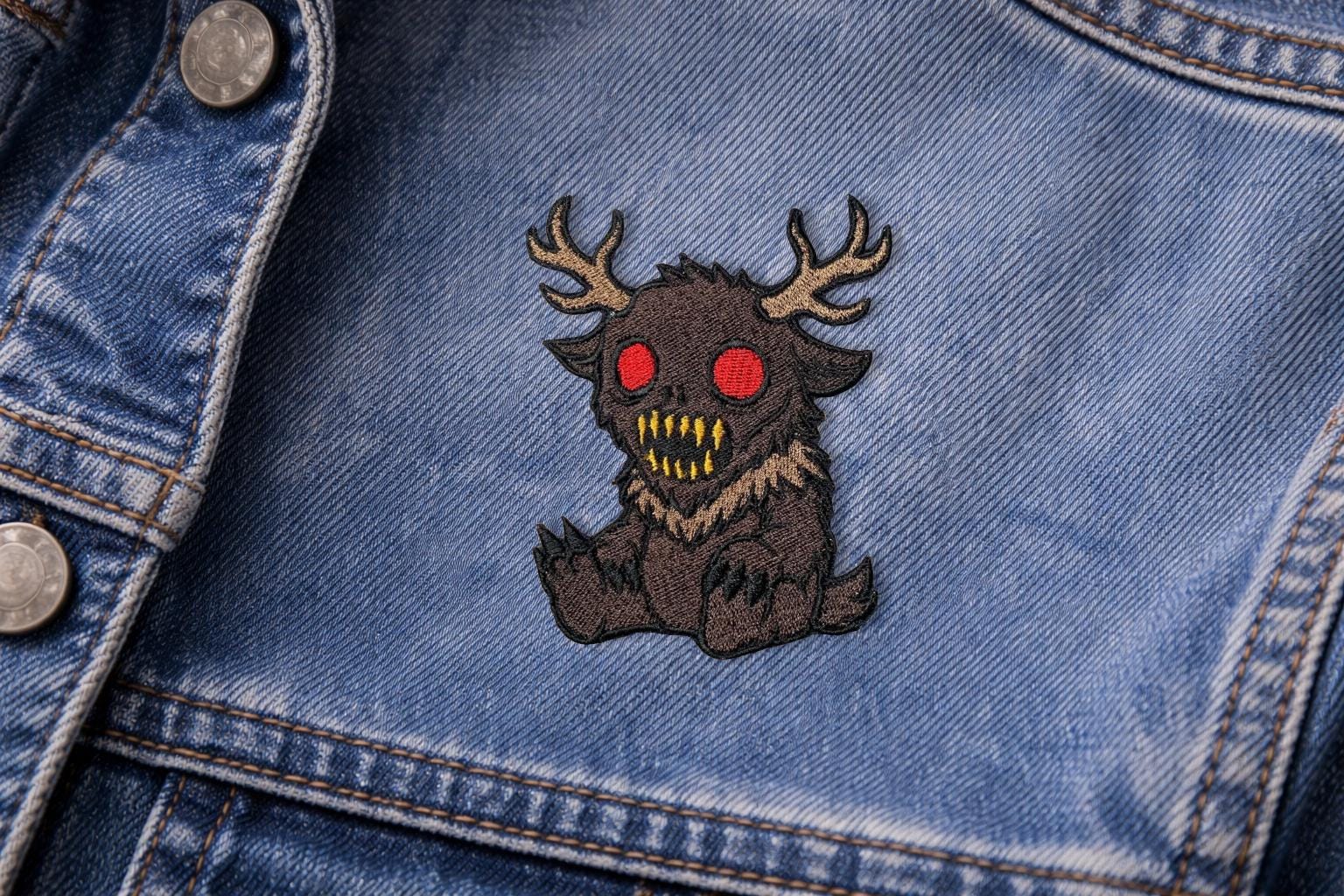 Creepy Wendigo Embroidered Patch – Cryptid Iron-on/hook and Loop for ...