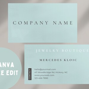 Light Shade Cyan || Business Card || Minimalist Card || Fill In Service