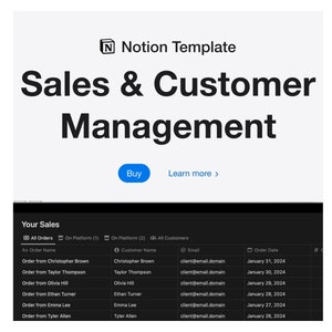 Notion-sjabloon Verkoop- en klantenbeheer, Ultieme ordertracker, Notion Sales Manager, Toegankelijk product- en serviceoverzicht