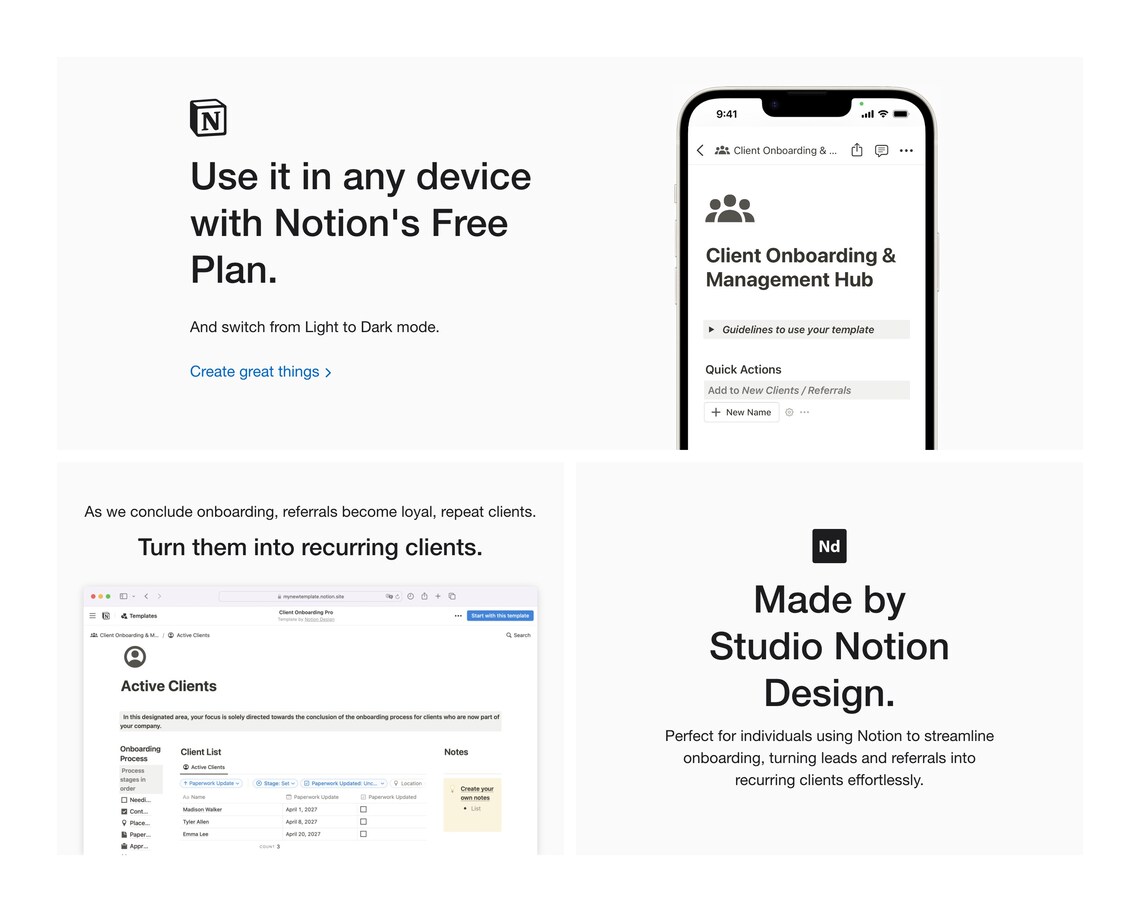 Notion Template Client Onboarding Pro, Management & Client Hub, Notion ...