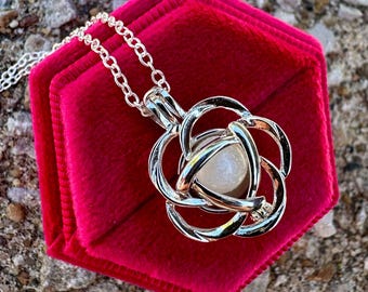 Breastmilk Pearl Locket - Flower - Necklace - Mom Gift - Sterling Silver (NOT A DIY KIT) - Breastmilk Jewelry - Mom Gift - Baby Shower Gift