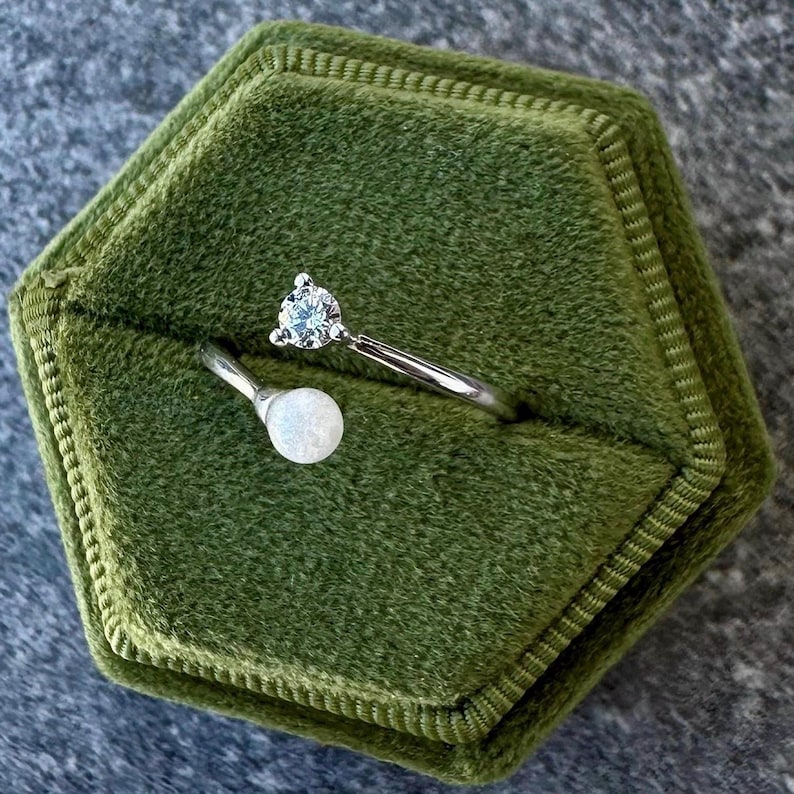 Single Sparkle Breastmilk Ring - Sterling Silver (NOT A DIY KIT)- Breastmilk Jewelry - New Mom Gift - Honoring Breastfeeding - Gift For Mom image 3