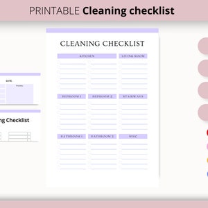 Printable Cleaning Check List | Cleaning To Do List | Minimalist | Household Schedule | A4 and US Letter Size
