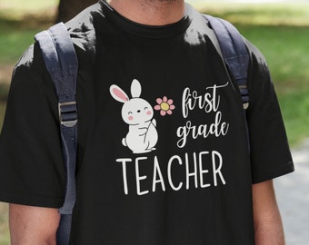 Camisa de maestro de primer grado, camiseta de maestro de 1er grado, camisa de regreso a la escuela, camiseta de maestro de colores cómodos, camisa de maestro de escuela primaria, maestro