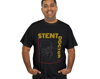 Stent Doctor - Camiseta unisex de algodón pesado, camisas para adultos, camiseta con dobladillo curvo de Jersey para hombre de Doctor, camisas de médico, ideas de regalos para médicos, camisa de nuevo médico
