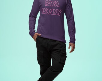 Papa Bunny - Unisex Ultra Cotton Long Sleeve Tee, Custom Long Sleeve Shirt, Personalized Long Sleeve Shirt, Custom Shirt, Personalized Tee,
