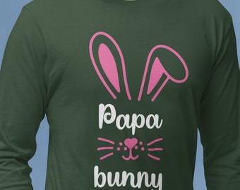 Papa Bunny - Unisex Ultra Cotton Long Sleeve Tee, Custom Long Sleeve Shirt, Personalized Long Sleeve Shirt, Custom Shirt, Custom Shirt,