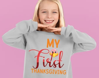 My First Thanks Giving, Thanksgiving Sweatshirt, Thanksgiving Sweater for kids, Thanksgiving Gift Ideas, Cute Thanksgiving, Fall sweaters