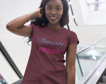 Ideas de regalo de camiseta de manga corta para jóvenes Dark Amazing Friend, regalo para ella, regalo para él, camisa de mujer, camisa de hombre