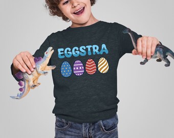 Koszulka wielkanocna dla malucha Eggstra: zabawny t-shirt z długim rękawem i króliczkiem