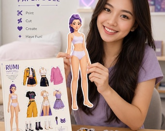 Muñeca de papel de K-Pop Cazadores de demonios Mira (Descarga digital)