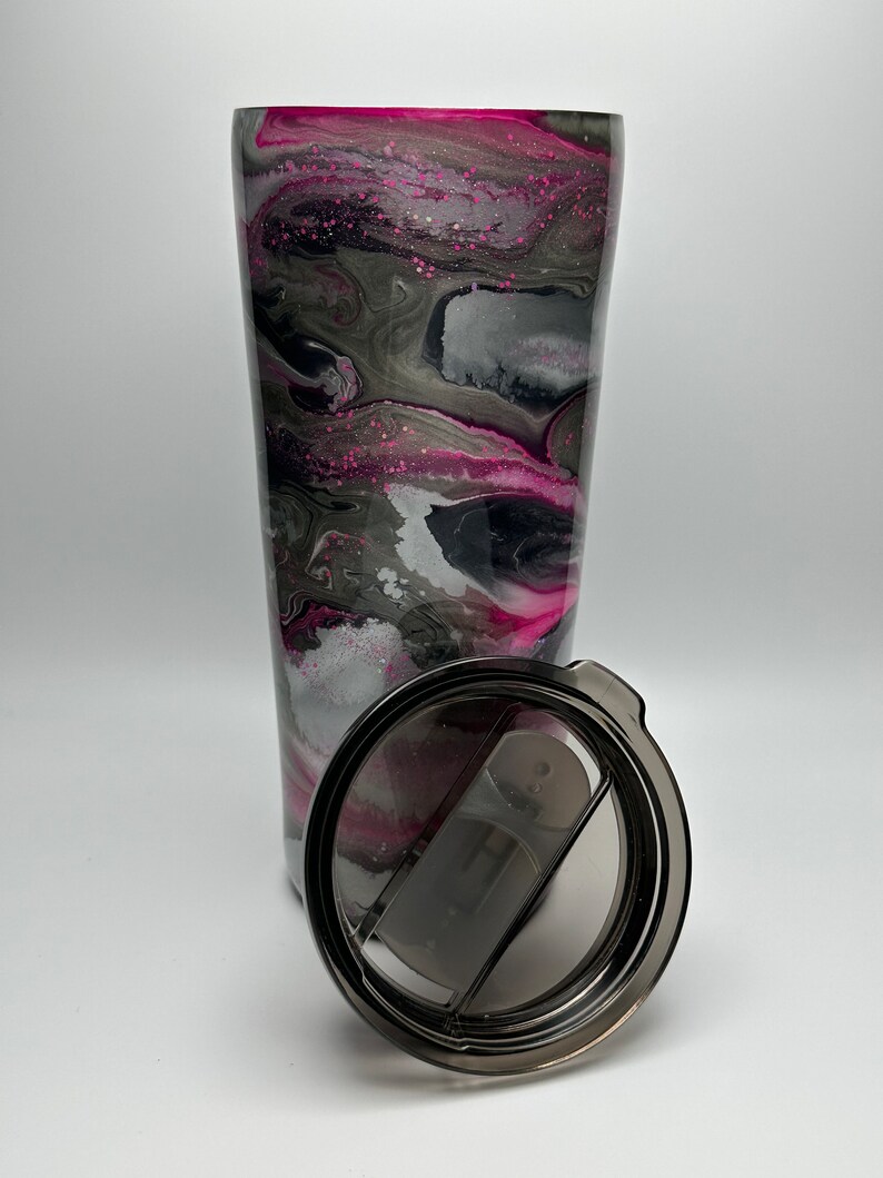 24 Oz. Stainless Steel Tumbler With Glitter and Alcohol Ink Etsy
