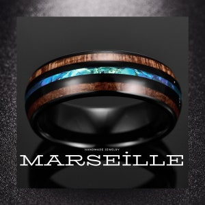 6/8mm Handmade Couple Tungsten, Natural Acacia Wood Ring, Tungsten Ring, Male Wedding Ring, Mens Engagement Ring, Personalized Ring