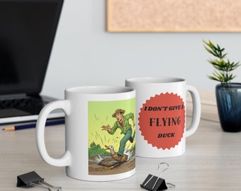 Ich gebe keine fliegende Ententasse - Ententasse, moderne KERAMIK-Tasse, ästhetische Tasse, perfekt für heiße und kalte Getränke