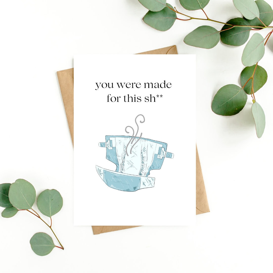 Baby Shower Card Funny Greeting Card New Baby Congratulations Cute You