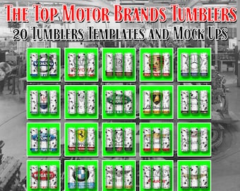 Paquete de plantillas TUMBLERS de las mejores marcas de motores 20 plantillas 20 maquetas