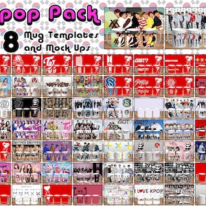 Kpop Pack 58 plantillas de taza y maqueta
