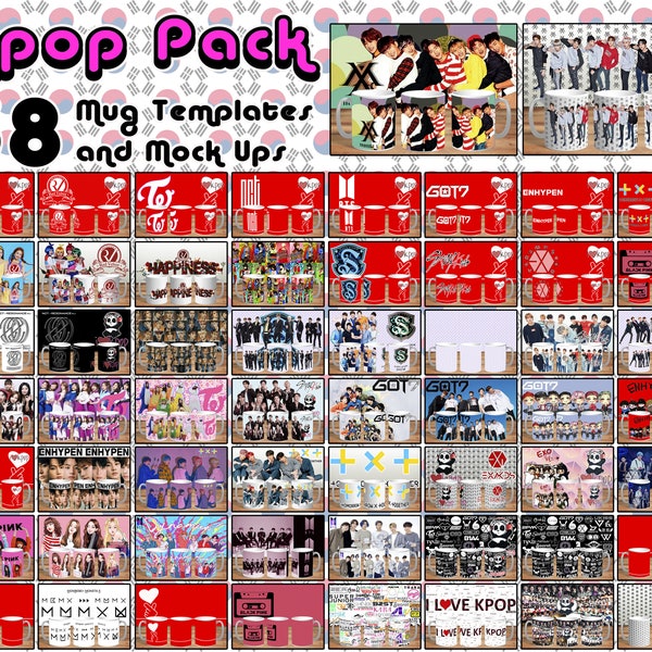 Kpop Pack 58 Mug Templates and Mock Up