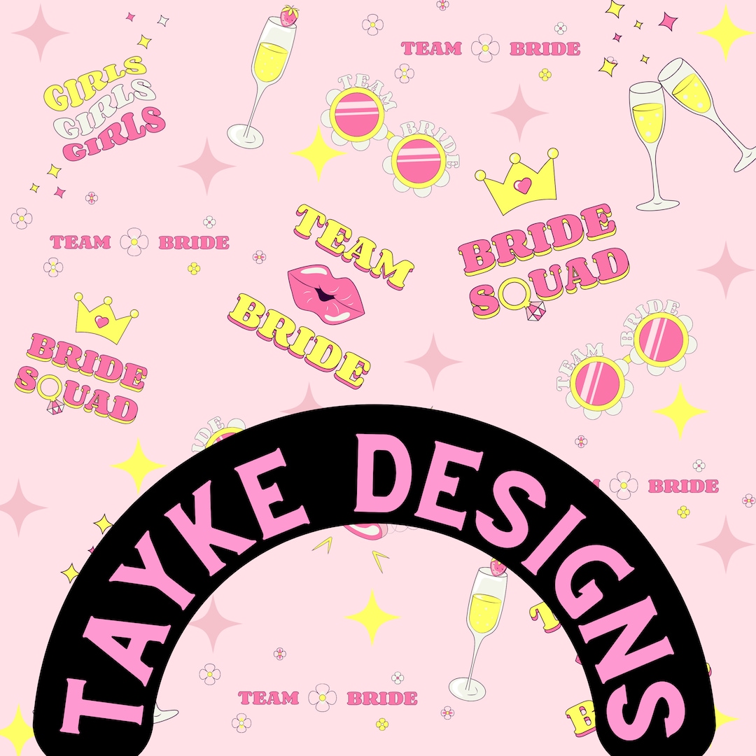 Team Bride Bachelorette Digital Artwork - Etsy