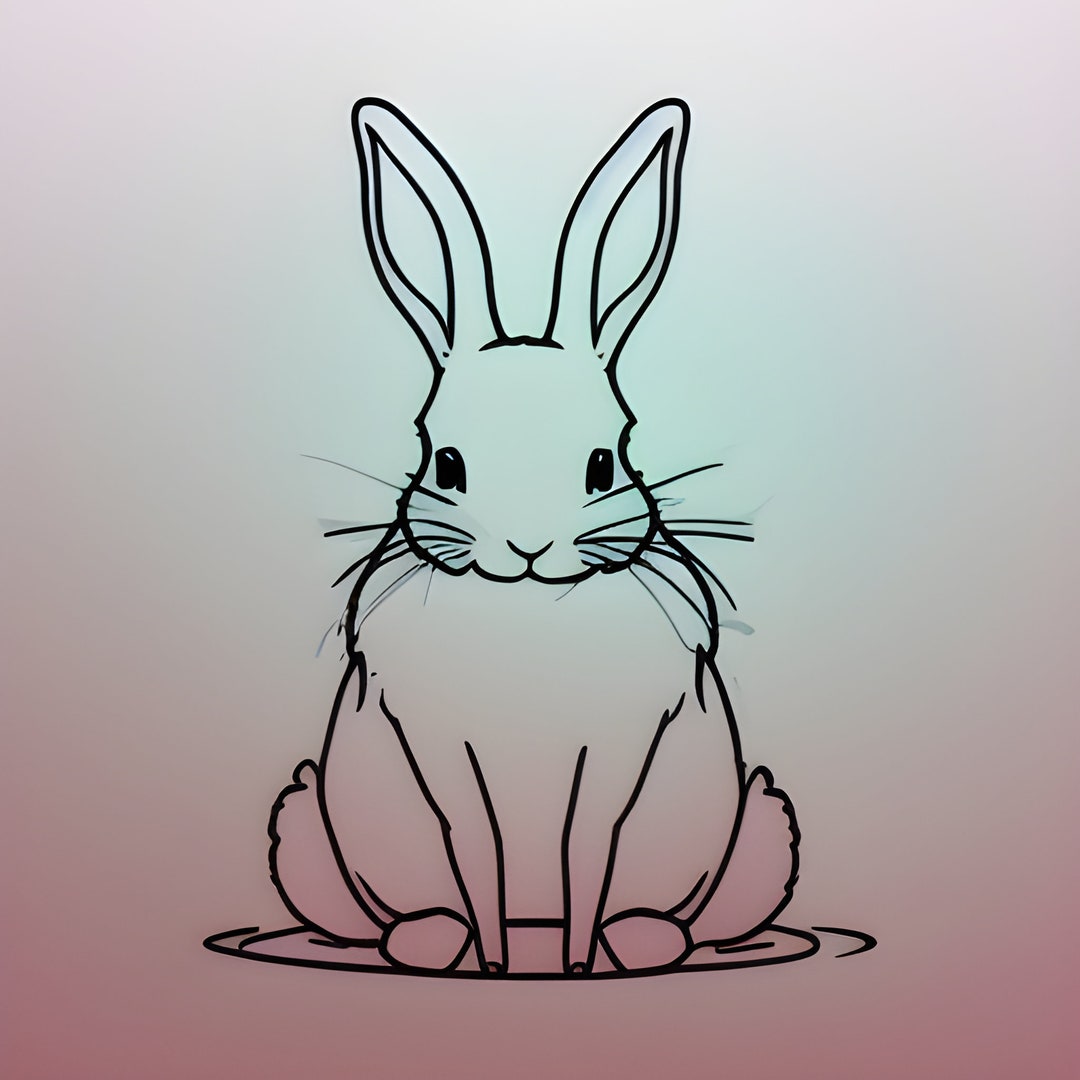 Simplistic Beauty Basic Rabbit Outline Minimalist Bunny - Etsy