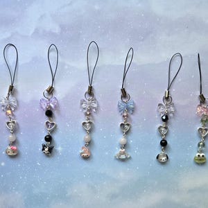 Beaded Animal Phone Charm, Beaded Animal Keychain, Bow Keychain, Bow Phone Charm, Beaded Keychain, Beaded Phone Charm.