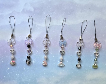 Beaded Animal Phone Charm, Beaded Animal Keychain, Bow Keychain, Bow Phone Charm, Beaded Keychain, Beaded Phone Charm.