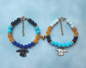 Dragons Magnetic Friendship Bracelet Set. Couple Gift. Friendship Bracelet. Anniversary Gift. Valentines Gift. Birthday Gift. SET OF 2