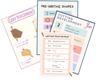 Fine Motor Skill Development Charts • Writing, Cutting, Grasp